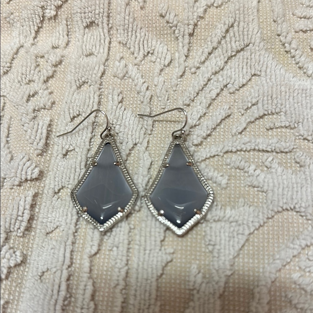 Kendra Scott silver and gray earrings